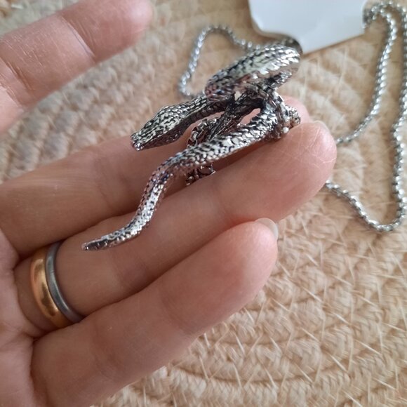Snake Pendant Gothic Pendant Necklace - Stainless Steel, NEW! - Picture 8 of 14